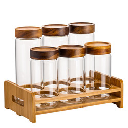 Glass grain storage jar household food grade
