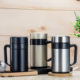 New handle office vacuum cup stainless steel vacuum tea net business cup with handle portable gift cup custom