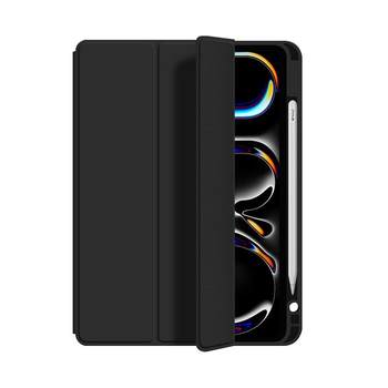 Liquid feel iPad with pen slot three-fold protective case