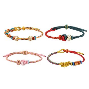 A string of good luck weaving hand ropes in the old temple
