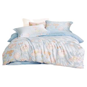 
[While stocks last] Luolai Children's Class A 60-count 100% cotton satin student dormitory three- or four-piece bed sheet and quilt cover