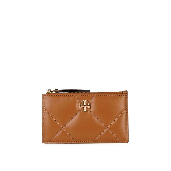 TORY BURCH 女士钱包 158629201 AW2024 棕色 拉链卡片夹