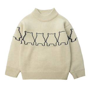 
Boys' thickened sweater autumn and winter 2026 new children's pullover sweater boy's warm one-piece velvet sweater