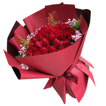 Flower wrapping paper two-color Korean rose material