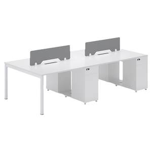 
Workstation office desk chair combination white simple modern four-person office company employee booth staff desk