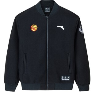 
ANTA CUBAL college league basketball jacket men's knitted sports black top summer baseball uniform