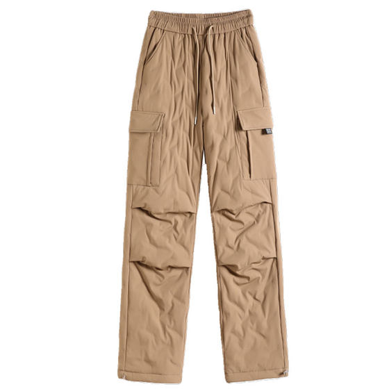 
Down pants for women wear winter new cold-proof and waterproof thickened high-waist straight-leg loose warm ski work cotton pants