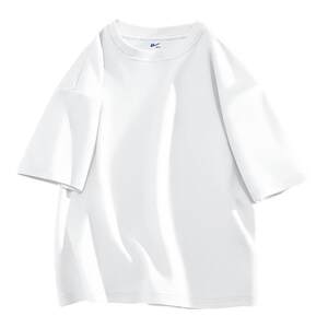 
Pull back white T-shirt men's summer two-pin heavy Xinjiang cotton long-sleeved bottoming shirt with pure cotton short-sleeved shirt inside the shoulder