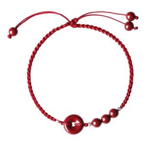 
Year of the Horse, zodiac year, red rope bracelet, cinnabar safety buckle, transfer bead anklet, braided rope anklet, women's 2026 new trend