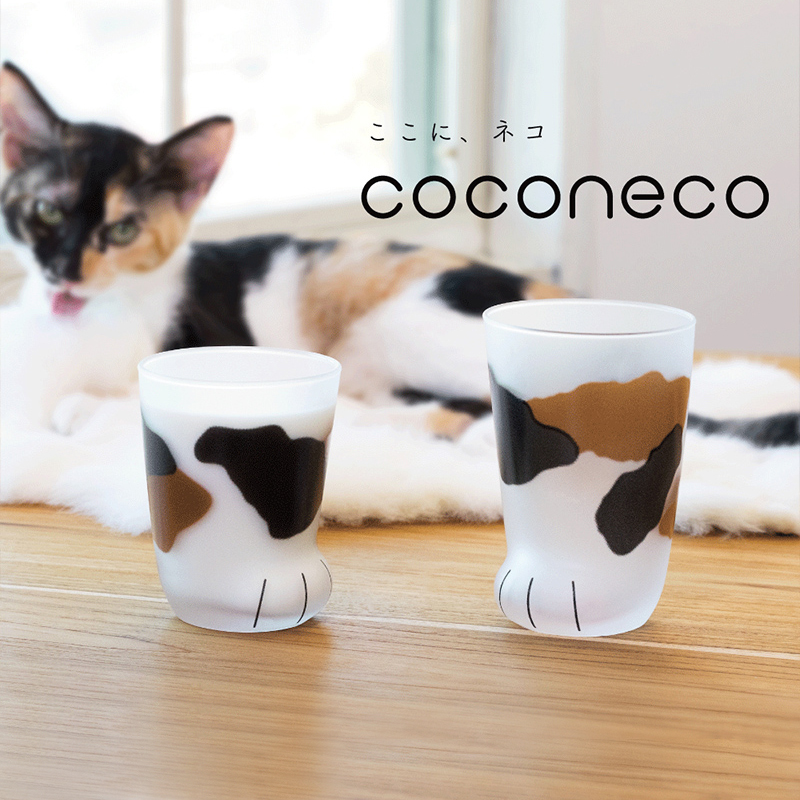 aderia 亚德利亚 日本石冢硝子猫爪杯水杯创意牛奶玻璃杯猫咪可爱女日式送礼