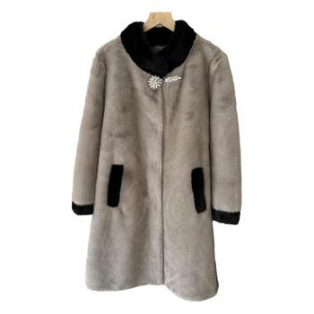 
Fashionable mom's imitation mink coat fur coat
