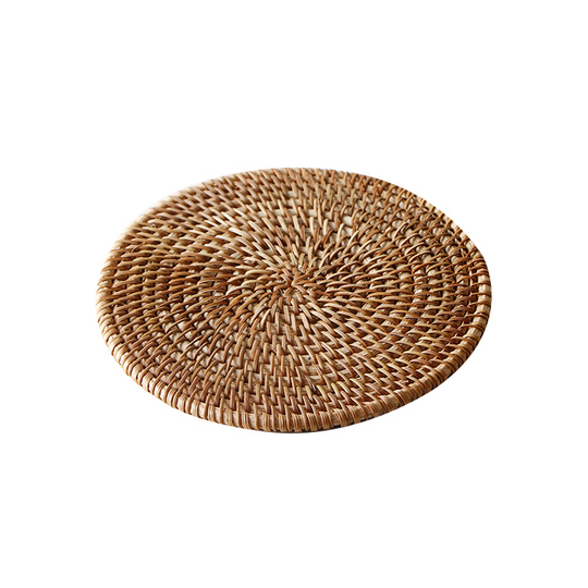 4 Pezzi Sottobicchieri Tazza Tappetino in Rattan, Resistenti al