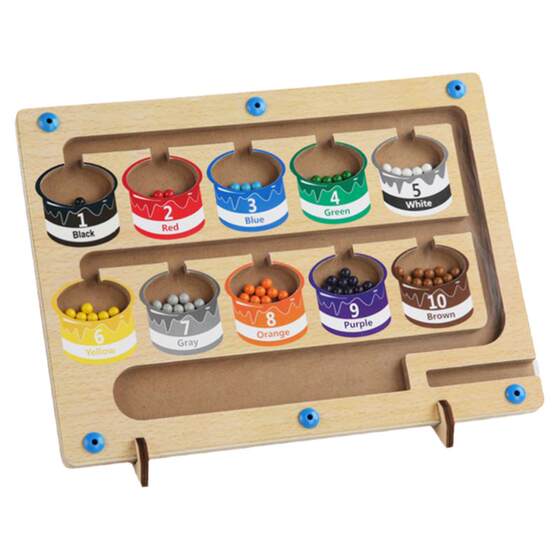 
Children's Montessori early education color cognitive classification cup baby shape matching educational teaching aids clip beads wooden toys