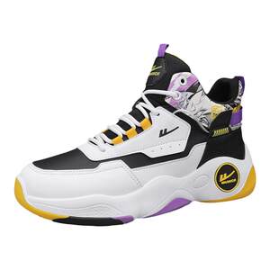 
Pull back high-top men's shoes spring sports students all-match sports running shoes friction will sound shock-absorbing basketball dad shoes