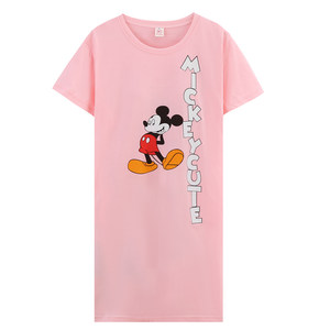 
Nightgown for women in summer with chest pad integrated cotton loose 25 years new cute student short sleeves can be worn outside home clothes