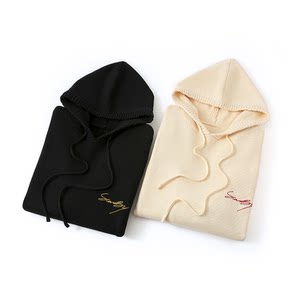 
INXX Standby Floral LOGO Embroidered Hooded Sweater Men's Retro Loose Pullover Sweater Couple