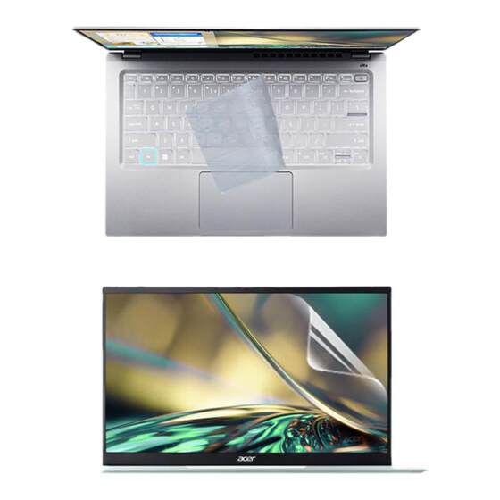 
2022 Acer Extraordinary S3 Notebook Keyboard Film SF314-512 Dust-proof Pad Key Cover 14-inch Computer Screen Protective Film 12th Generation i5 Full Coverage Anti-Blue Light Tempered Screen Film Accessories