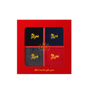
Year of the Horse seven-star red socks men's gift mid-tube cotton socks gift box foot pedal seven-star lucky socks