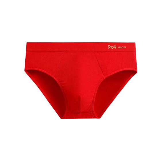 Catman men's underwear this year of red cotton antibacterial and breathable triangle boy style wedding sports short pants head

