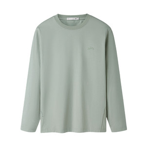 
HLA/Heilan Long Sleeve T-shirt Men's 2025 Autumn New Round Neck Solid Color Loose Warm Bottoming Shirt for Men