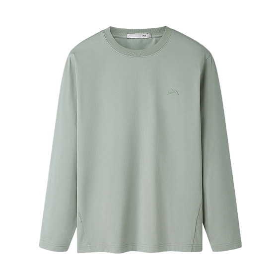 
HLA/Heilan Long Sleeve T-shirt Men's 2025 Autumn New Round Neck Solid Color Loose Warm Bottoming Shirt for Men