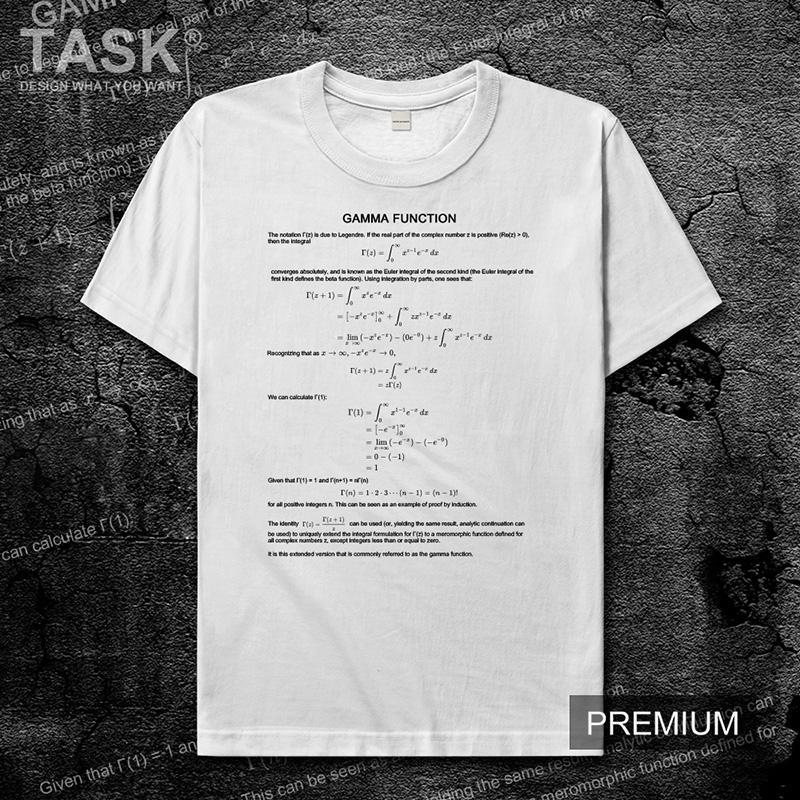 学科数学Gamma Function伽玛函数纯棉学生T恤学习休闲衣服设 无界