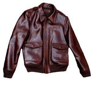 
Rare purple-red Japanese version of the Escape A2 Flying Leather Jacket Imported Cowhide Men's Short Leather Leather Clothes
