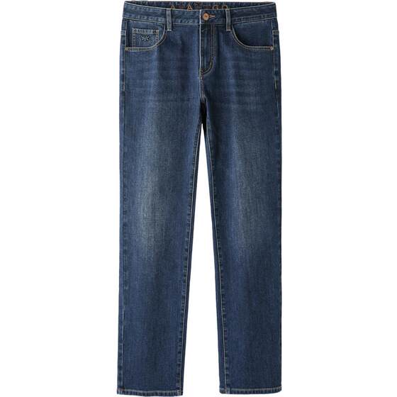 
HLA/Heilan Home Light Business Thickened Brushed Jeans 25 Autumn and Winter New Warm Straight Casual Pants for Men