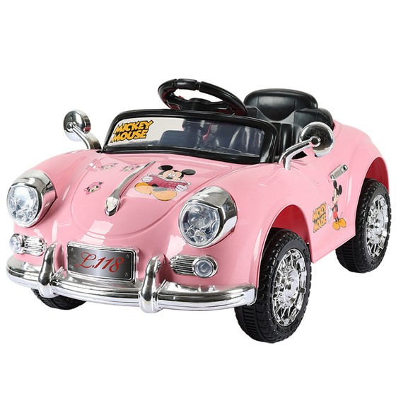 Baby electric car with four-wheel remote control, suitable for both male and female children, rocking stroller, baby toy car, suitable for people