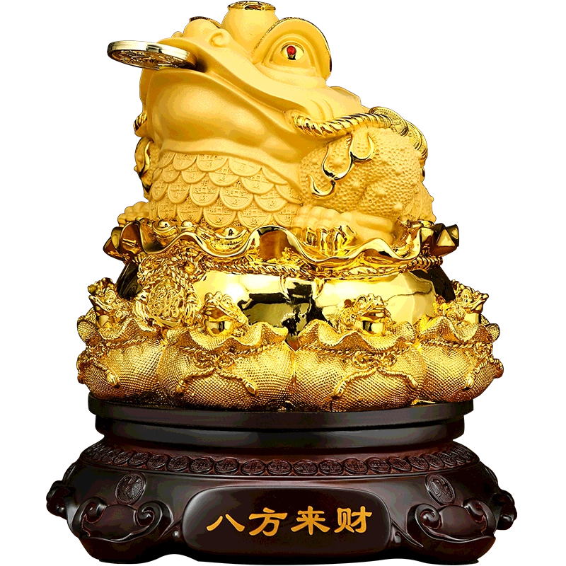 金蟾招财聚宝盆摆件客厅酒柜发财树貔貅装饰品店铺收银台开业礼物
