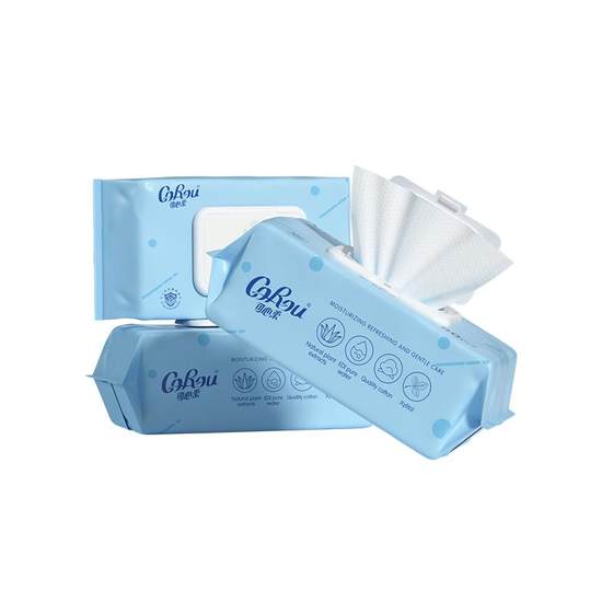 Kexinrou baby hand mouth fart dedicated pearl pattern baby children's home thick wet paper towel 80 pump 3 packs
