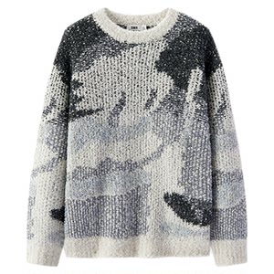 
Semir sweater men's winter artistic contrast color abstract camouflage jacquard sweater 2025 new trend couple sweater