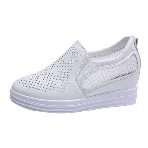 
Hollow Breathable Slip-on Mesh Shoes Inner Heightening White Shoes 2025 Spring and Summer Women's Thick-soled Casual Shoes Student Shoes