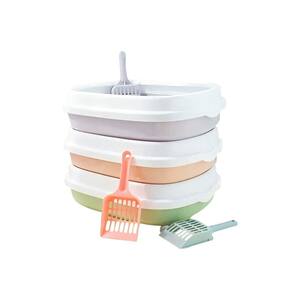 Cat litter basin semi enclosed cat toilet oversized deodorizing cat supplies with sand small kitten litter to clean the air
