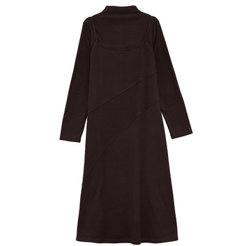 German velvet bottoming dress fake two piece half turtleneck dress