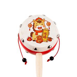 
Rattle baby can chew traditional old-fashioned handmade toys newborn children sheepskin rattle clatter stick