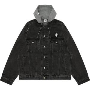 Aape flagship store men's clothing spring and autumn detachable hat washing denim loose jacket jacket 7661XXN