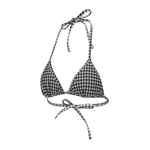 
Decathlon women's split swimsuit women's triangular bikini swimming surfing hot spring large size black and white plaid IVL4