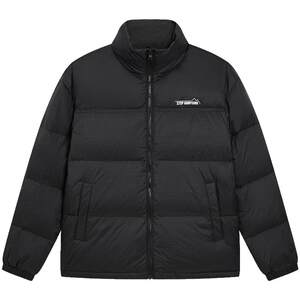 Xtep stand collar down jacket for men and women's new winter couple sports black tops warm cotton jacket windproof jacket