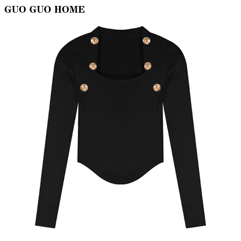 GUOGUO Knitted Backing Shirt Women's Spring and Autumn Small Foreign Style Short Interior Sweater 2022 New Pink Jacket