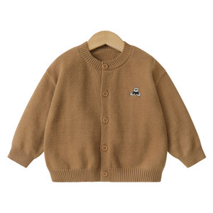 
Right European girls knitted sweater children's spring cardigan boys sweater jacket spring and autumn new children's dopamine top