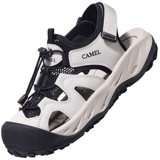 Camel tracing shoes, summer women's beach sandals, non-slip, anti-collision, breathable, lightweight, cushioning, thick-soled wading shoes, outdoor shoes