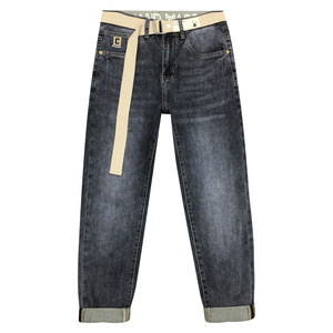 Spring and summer new jeans men 2023 European station tide brand blue elastic slimming small feet long pants dynamic cattle