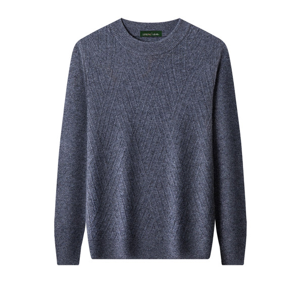 
Authentic Shanghai Chunzhu Shijia 100% cashmere sweater men's loose double-ply thickened warm knitted base wool sweater