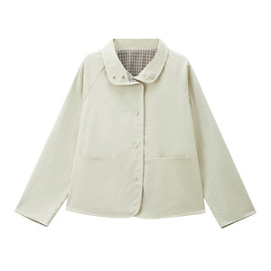 
Designer Giordano Jacket Women's Spring New Reversible Plaid Loose Lapel Jacket 18375813