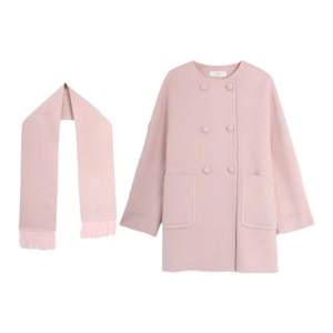 
Nishimachi Village House Double-sided Women's Autumn and Winter New Retro Temperament Wool Scarf Mid-length Coat HD8209166