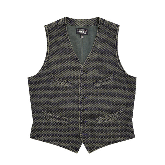 Siliba classic American retro vest vest washing, old Amea Kazakhstan, stacking and wearing shoulders non -RRL
