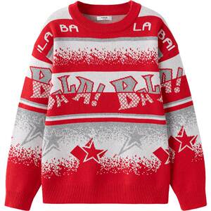 
Balabala children's clothing children's sweaters boys spring and autumn new knitted sweaters for big children red New Year's greetings clothes