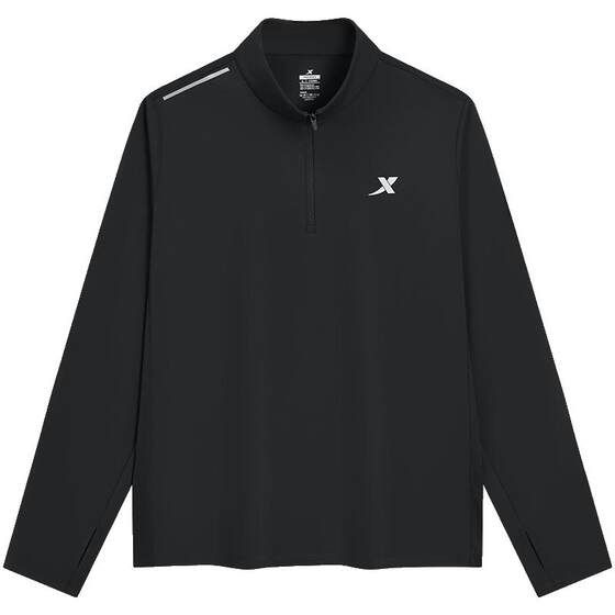 
Xtep long-sleeved T-shirt men's official autumn new outdoor half-zip sun protection top hiking sports quick-drying clothing