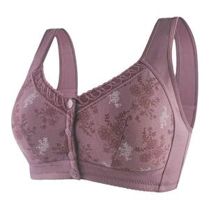 Mom underwear female pure cotton large size before the bra, branches, no steel rims, elderly vest women's dedicated bras summer